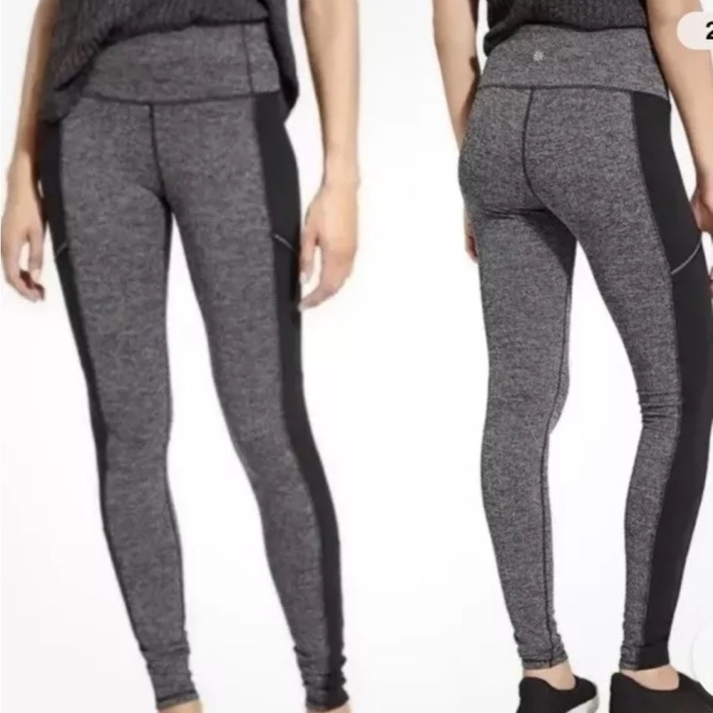 Athleta Women's Metro Drifter High Rise Herringbone Gray Leggings Sz XS *J20